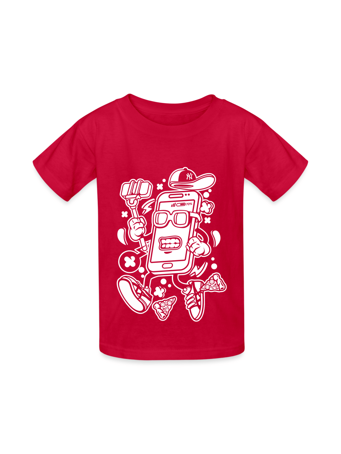 Boys Selfie Cell Phone Short Sleeve Crewneck T-Shirt NicholesGifts