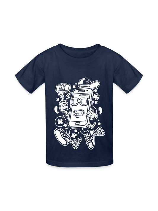 Boys Selfie Cell Phone Short Sleeve Crewneck T-Shirt nicholesgifts