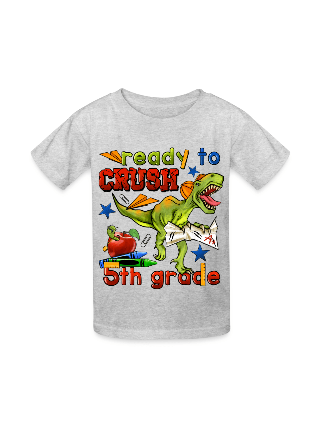 Boys Ready To Crush Fifth Grade Short Sleeve Tee Shirts for Back To School nicholesgifts