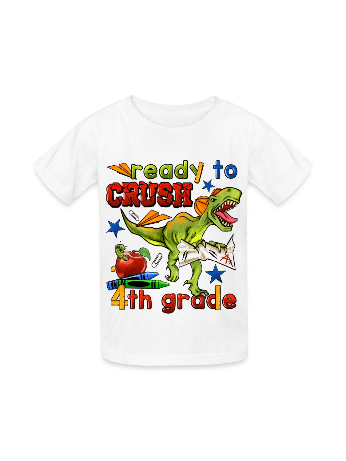 Boys Ready To Crush Fourth Grade Short Sleeve Tee Shirts for Back To School