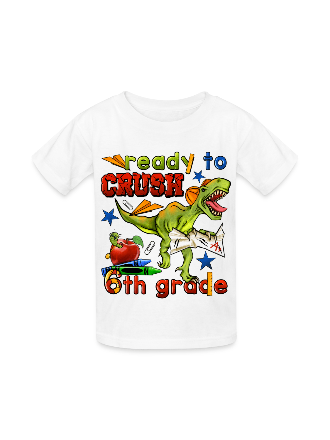 Boys Ready To Crush Six Grade Short Sleeve Tee Shirts for Back To School nicholesgifts