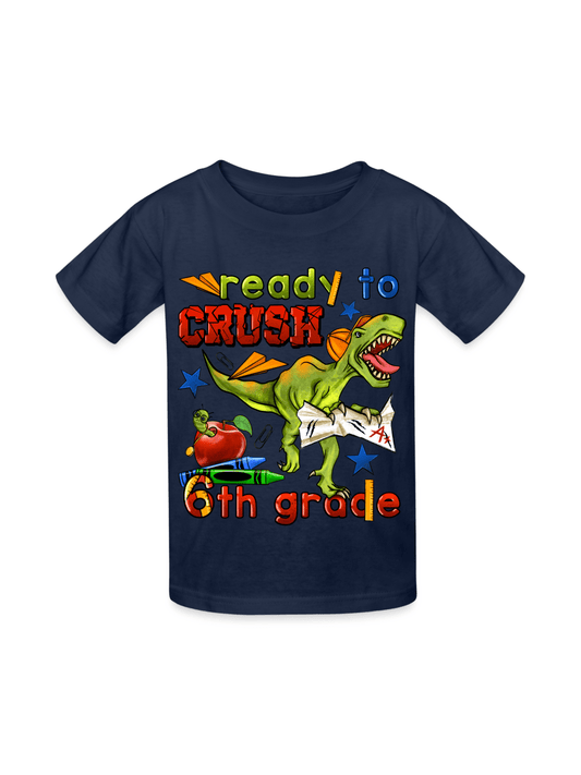 Boys Ready To Crush Six Grade Short Sleeve Tee Shirts for Back To School NicholesGifts