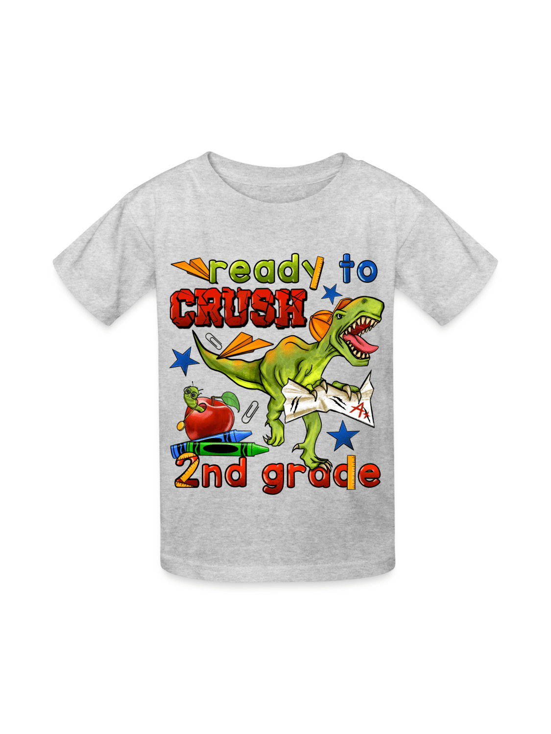 Boys Ready To Crush Second Grade Short Sleeve Tee Shirts for Back To School nicholesgifts
