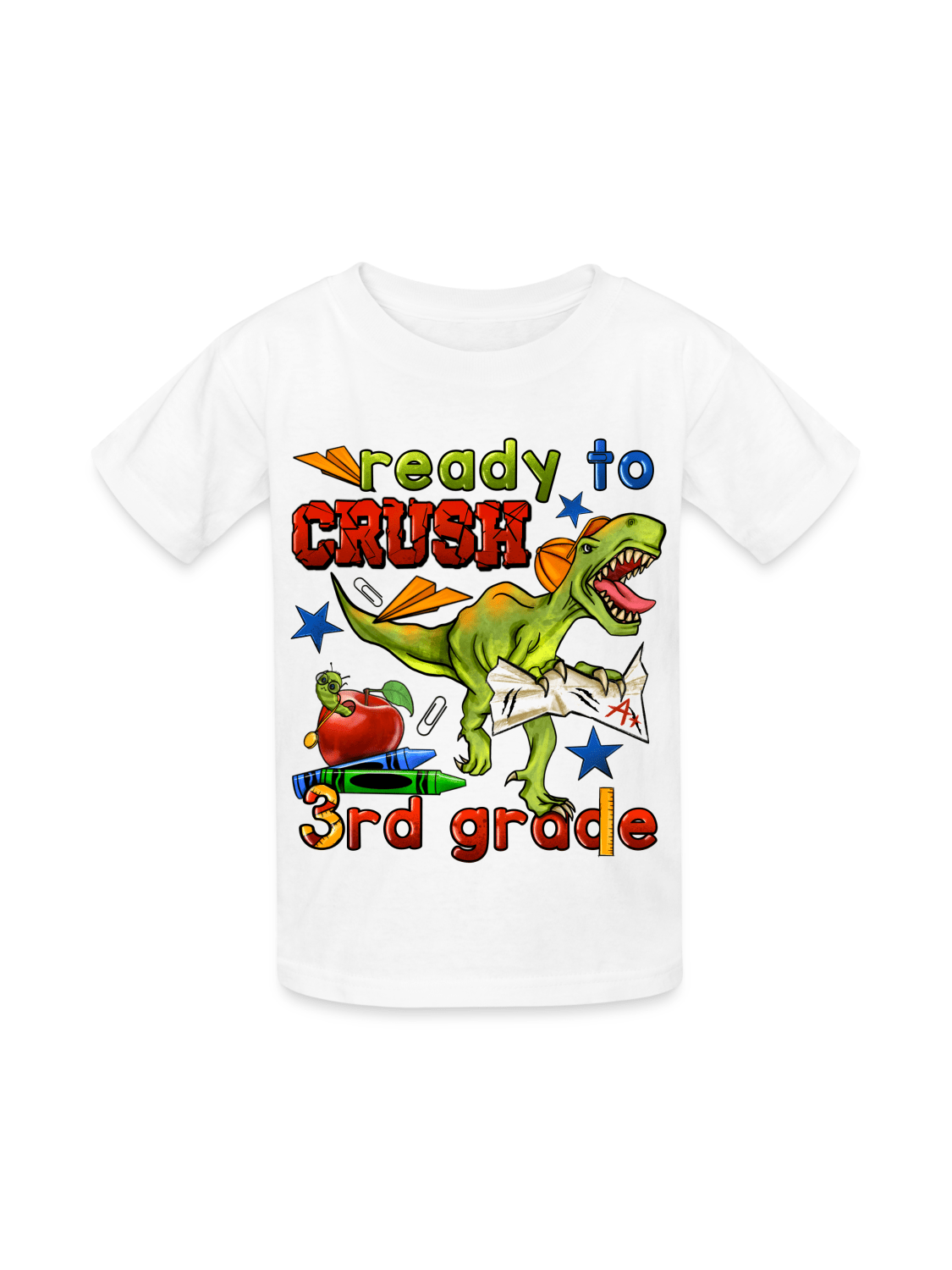 Boys Ready To Crush Third Grade Short Sleeve Tee Shirts for Back To School nicholesgifts