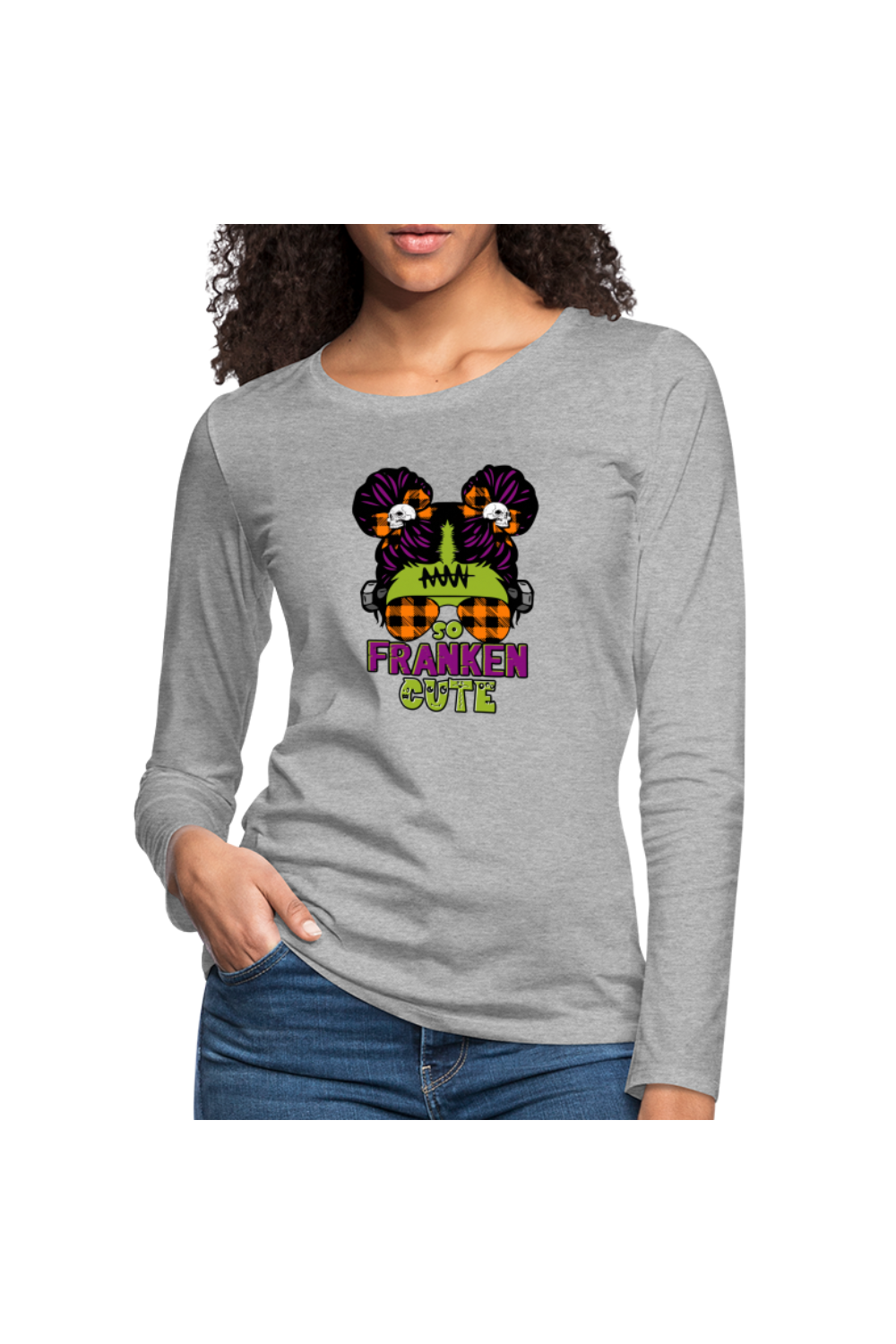 Women So Franken Cute Halloween Long Sleeve T-Shirt NicholesGifts