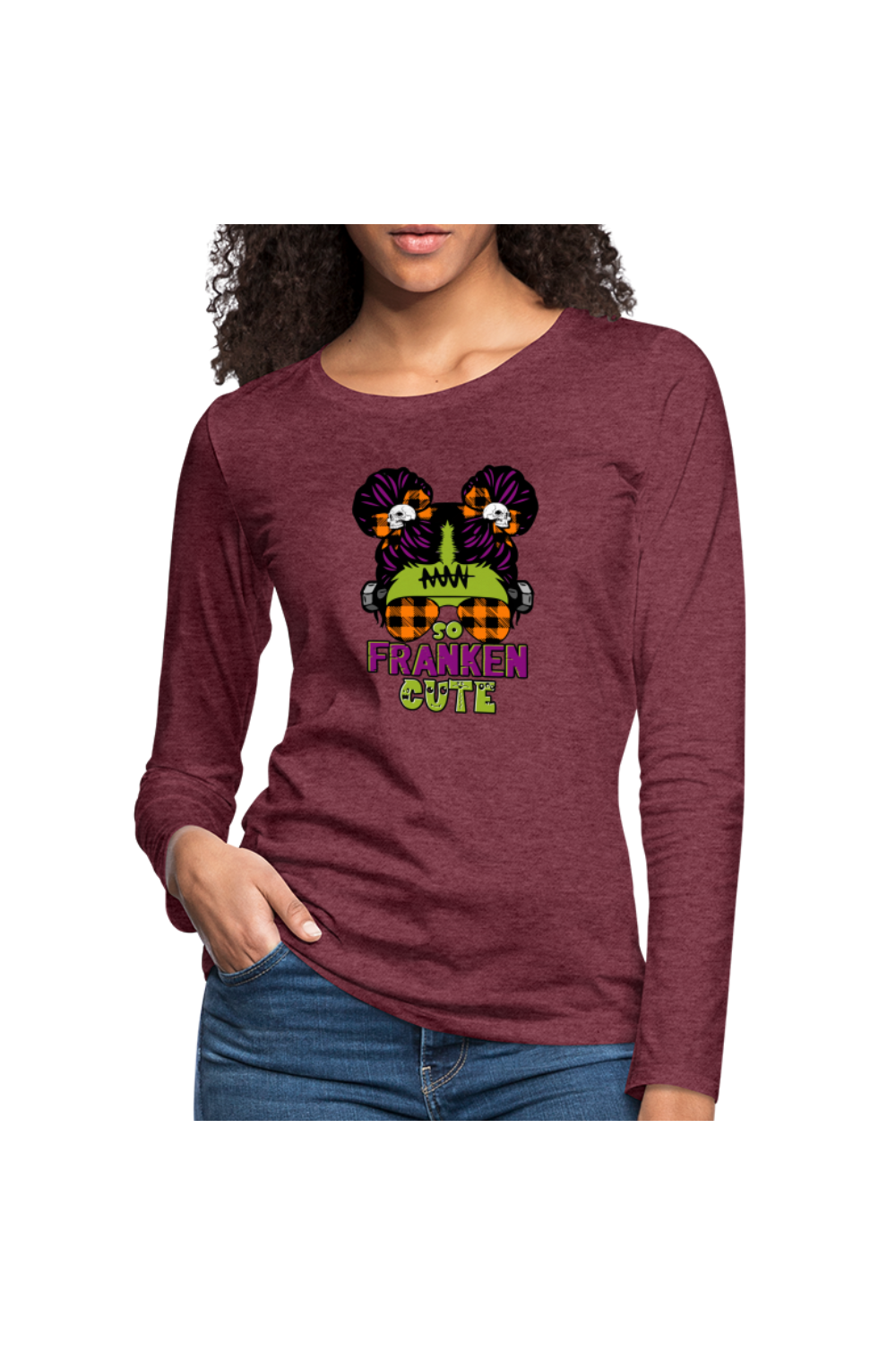 Women So Franken Cute Halloween Long Sleeve T-Shirt NicholesGifts