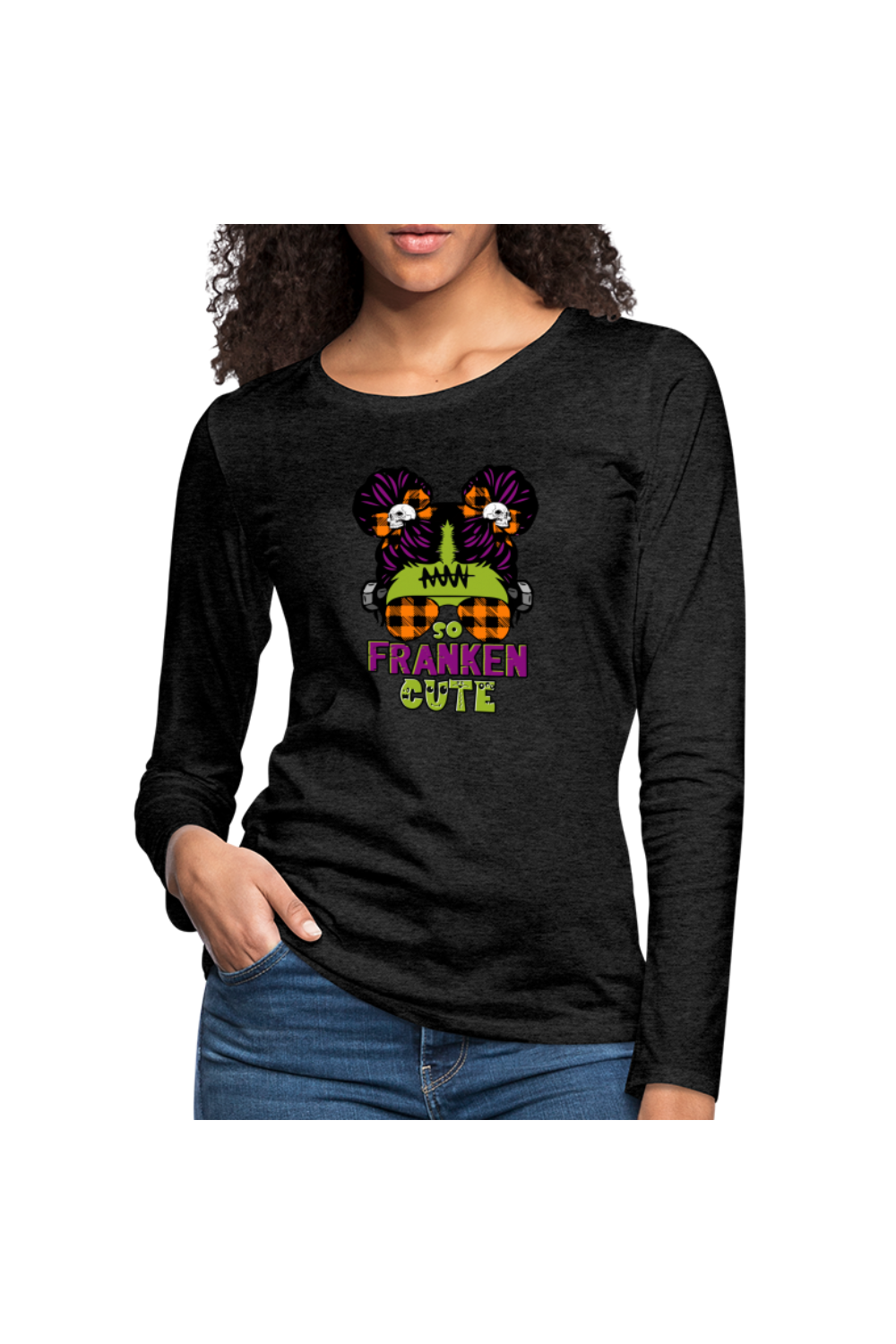 Women So Franken Cute Halloween Long Sleeve T-Shirt NicholesGifts