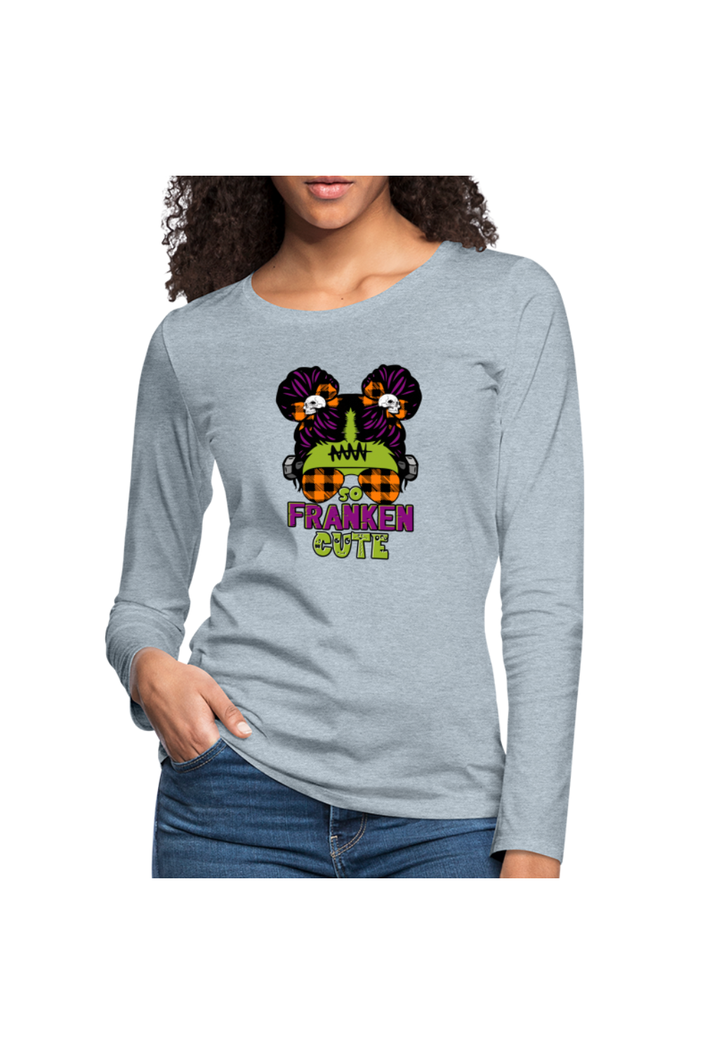 Women So Franken Cute Halloween Long Sleeve T-Shirt NicholesGifts