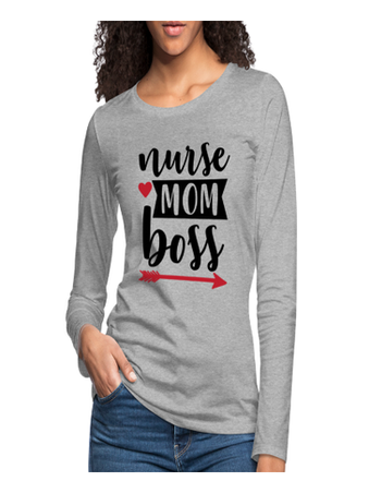 Women's Nurse Mom Boss Long Sleeve T-Shirt NicholesGifts