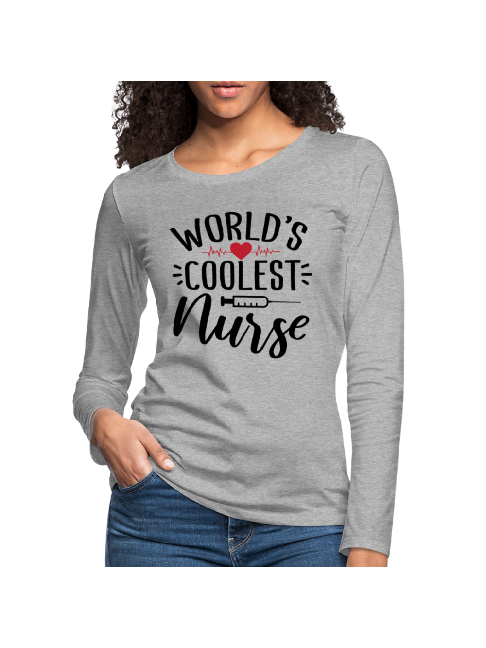 Women's T-Shirt World's Coolest Nurse Long Sleeve NicholesGifts