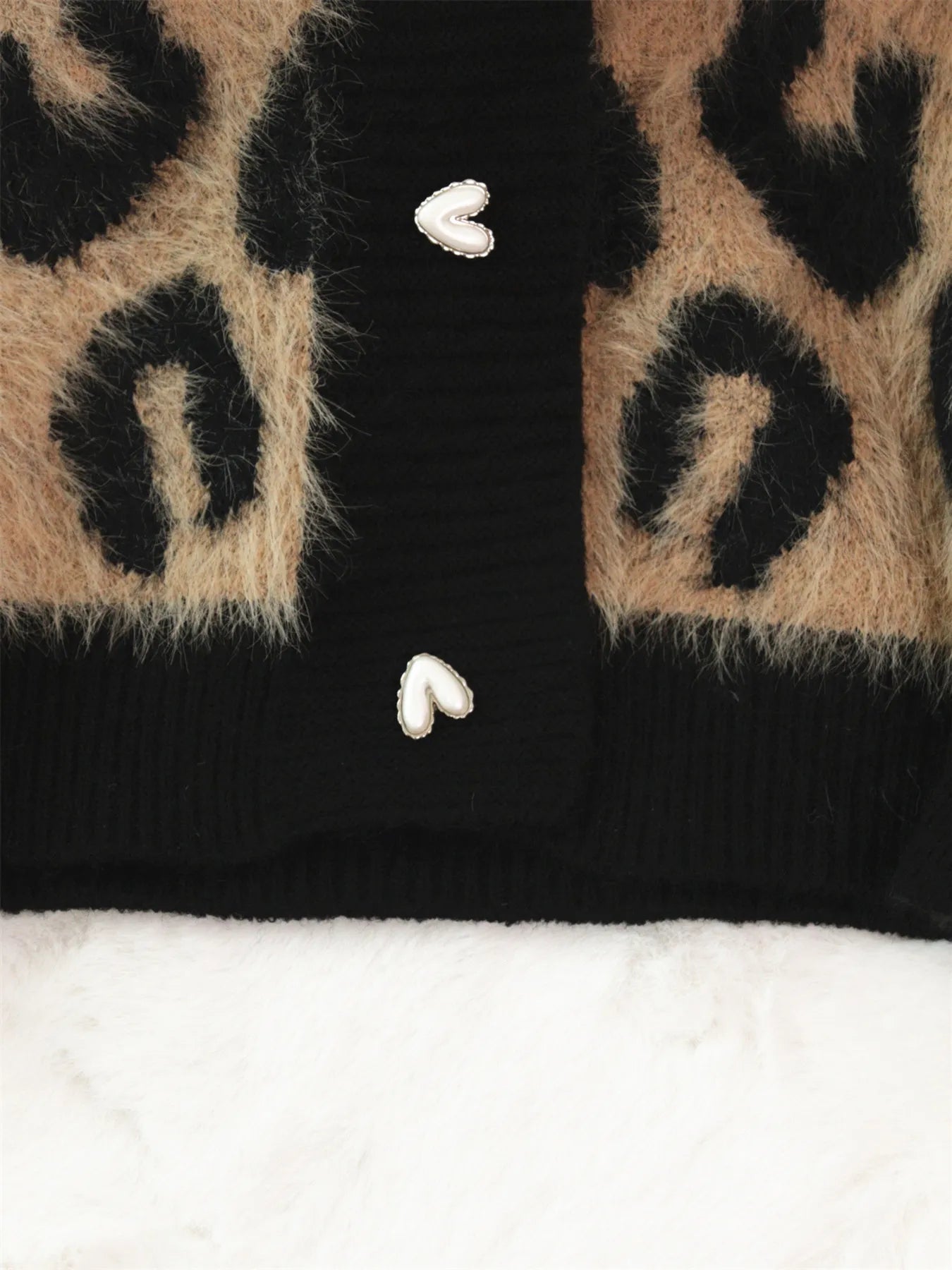 Leopard Fuzzy Button Up Cardigan