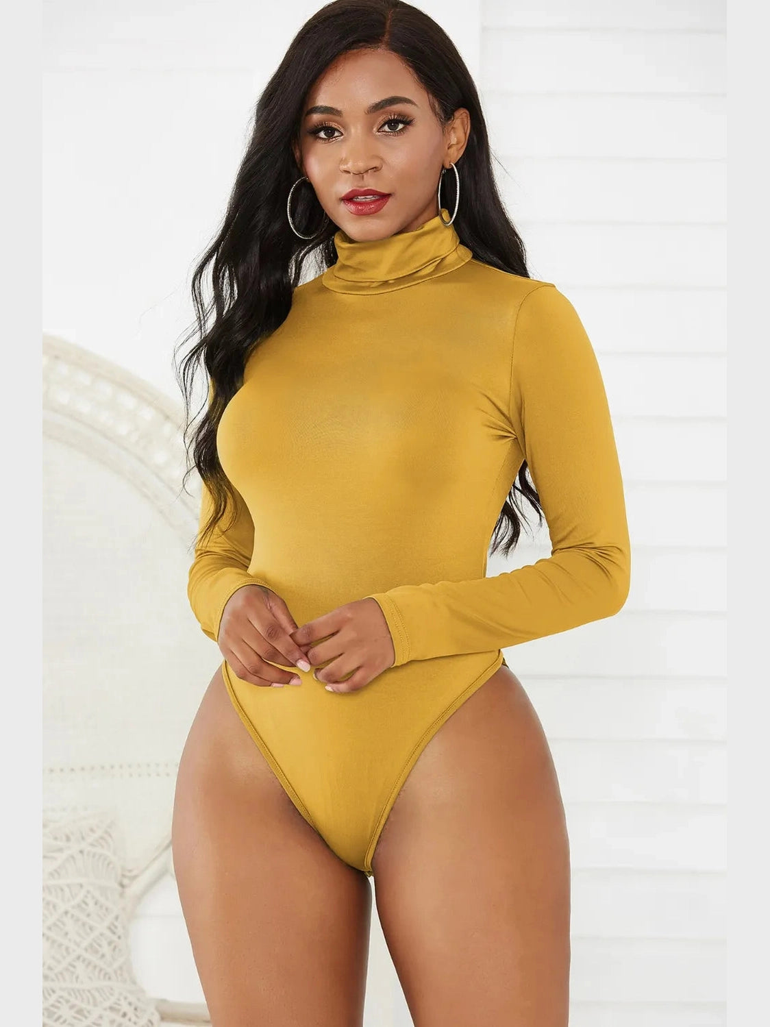 Turtleneck Long Sleeve Bodysuit nicholesgifts
