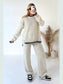 Contrast Trim Round Neck Top and Pants Sweater Set nicholesgifts