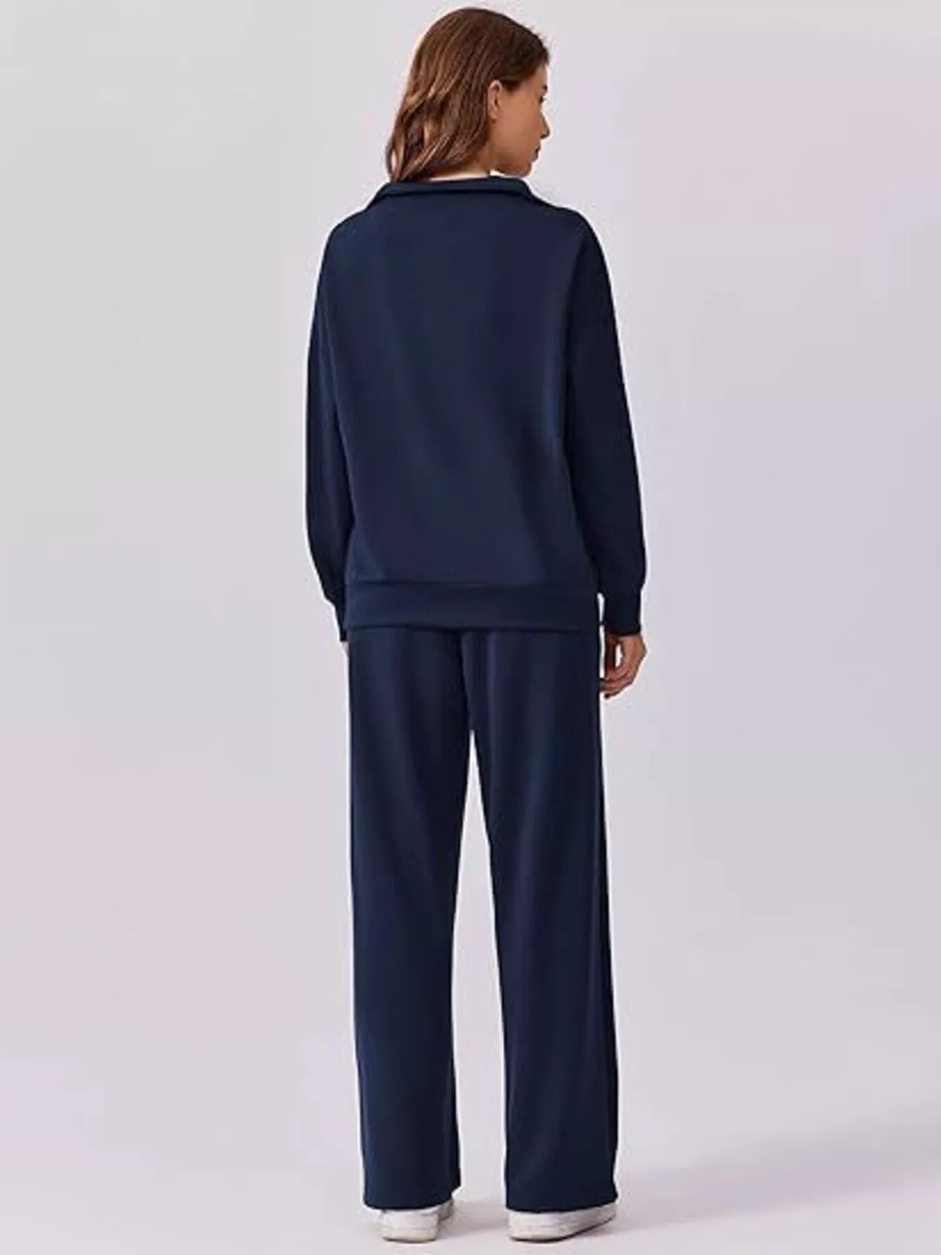 Relaxed Fit Quarter-Zip Top and Pants Set nicholesgifts