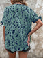 Women Tied Printed Boat Neck Blouse nicholesgifts