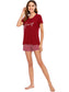 Graphic Round Neck Top and Striped Shorts Lounge Set nicholesgifts