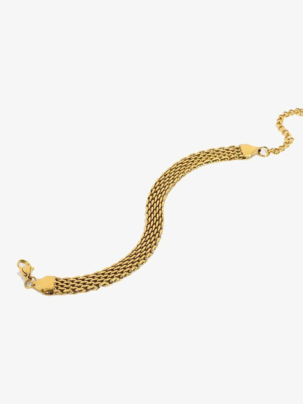 Women 18K Gold-Plated Wide Chain Bracelet