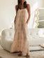 Printed Maxi Lounge Dress with Ruffled Hem nicholesgifts