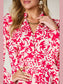 Women Double Take Full Size Printed Ruffle Trim Balloon Sleeve Shirt nicholesgifts