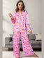Pocketed Printed Top and Pants Lounge Set nicholesgifts
