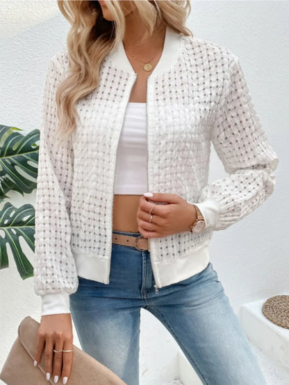 Zip Up Long Sleeve Jacket nicholesgifts