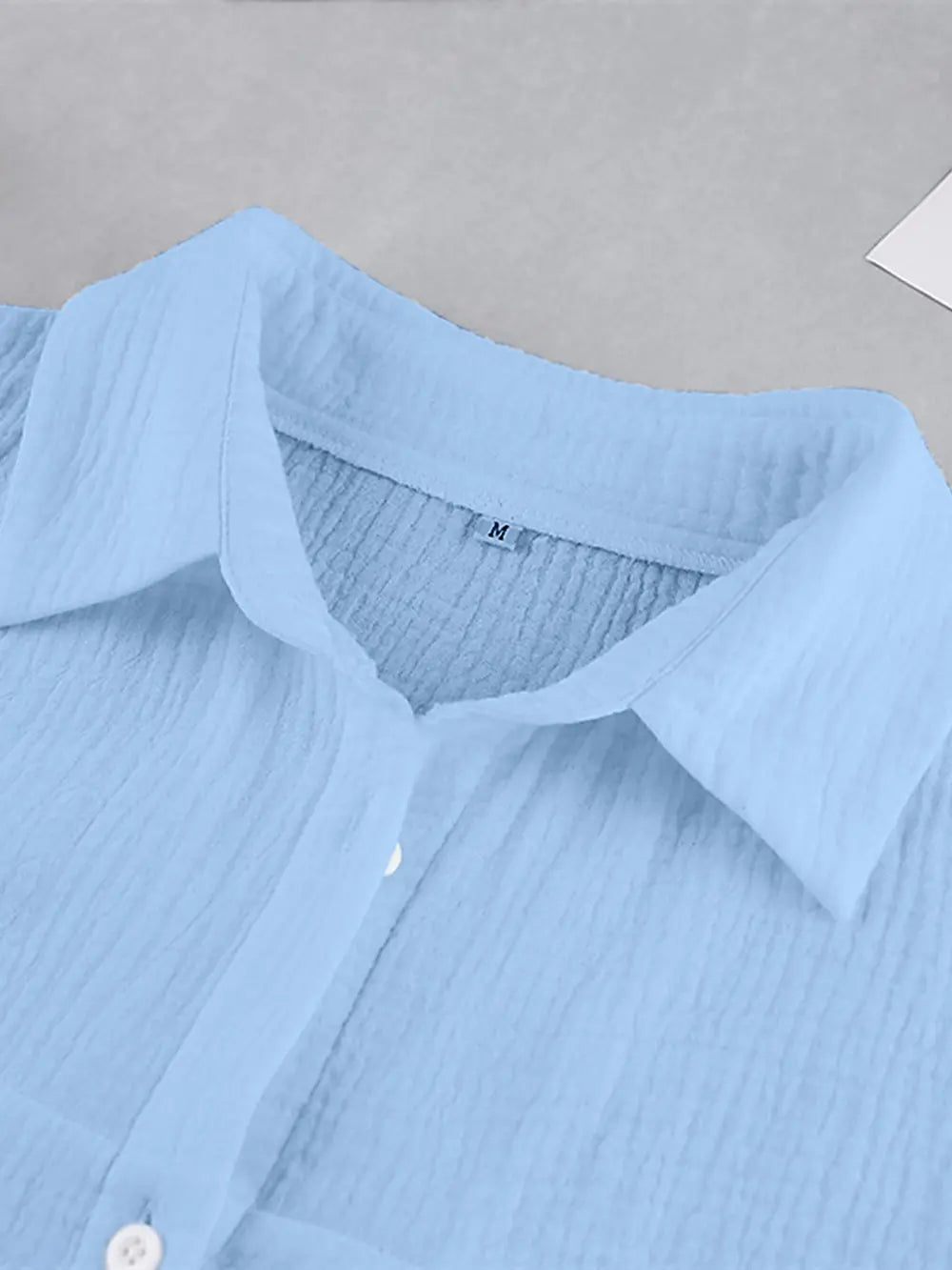Texture Button Up Long Sleeve Shirt and Pants Set nicholesgifts