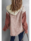 Women Snap Front Hooded Corduroy Shacket nicholesgifts