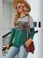 Leopard Striped Round Neck T-Shirt nicholesgifts