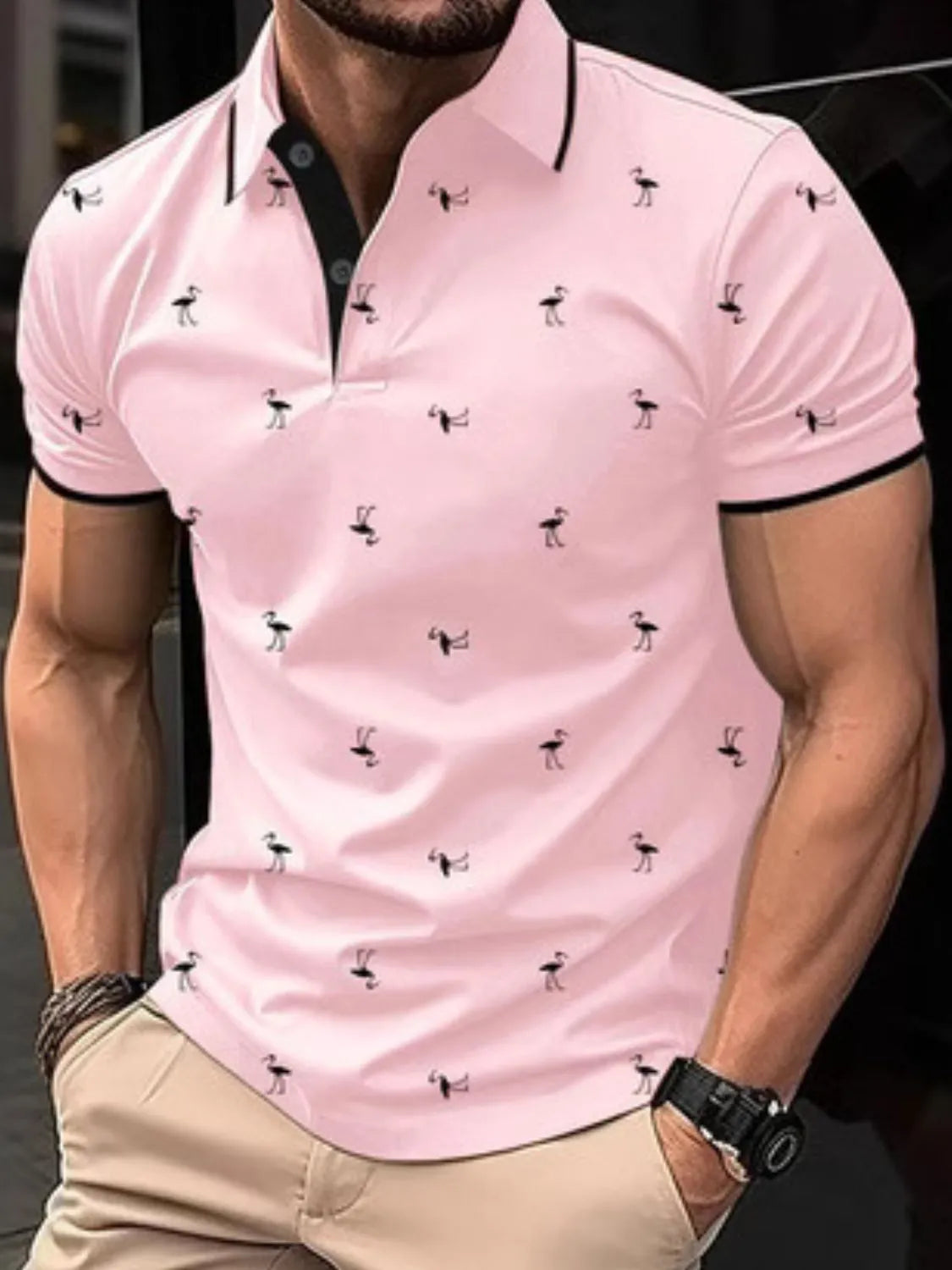 Men's Full Size Collared Neck Short Sleeve Polo Plus Size NicholesGifts