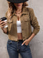 Perfee Collared Neck Button Front Jacket nicholesgifts