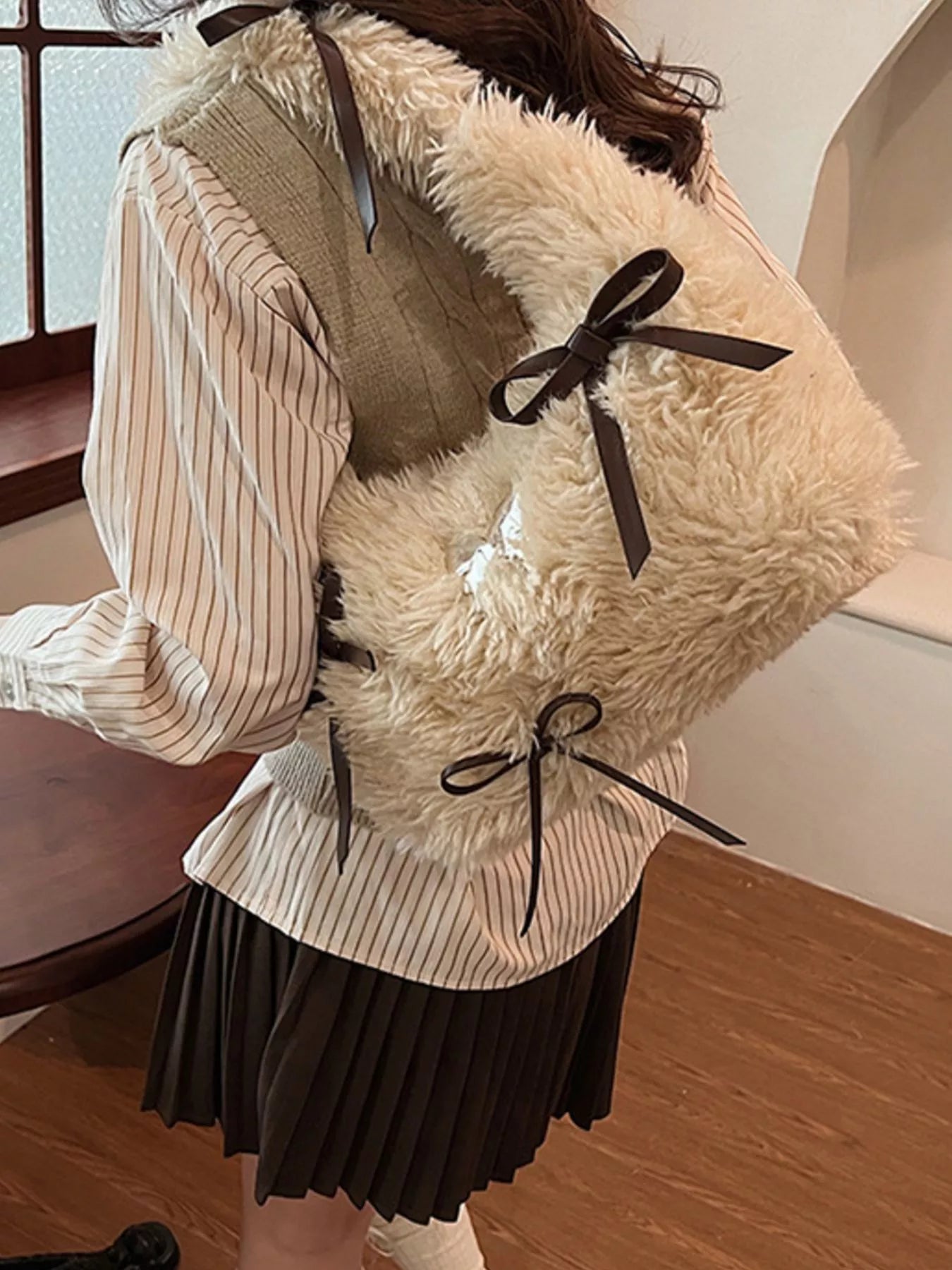 Fluffy Bow Shoulder Bag nicholesgifts