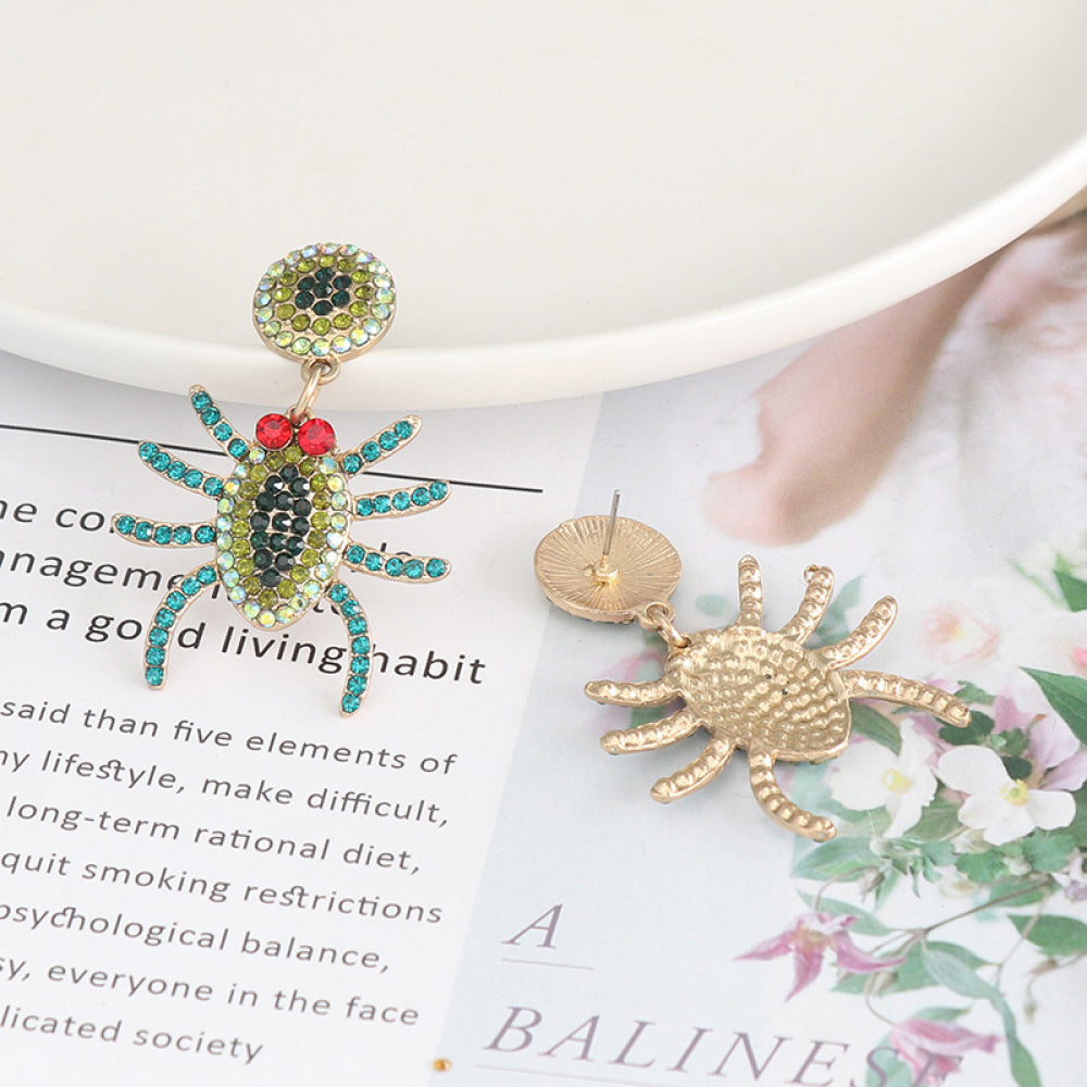 Spider Rhinestone Alloy Earrings Trendsi