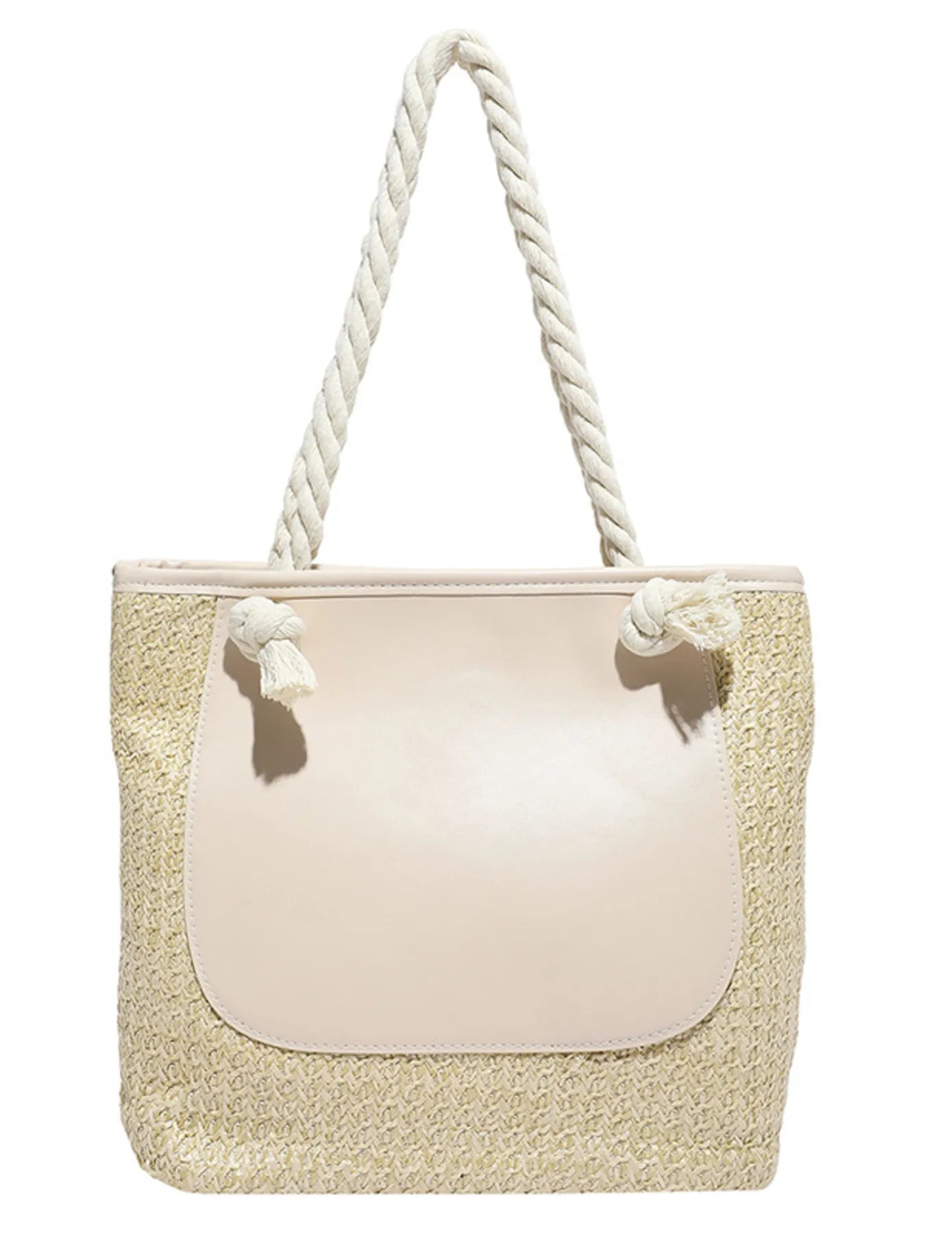 Rope Handle Straw Tote Bag