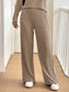 Button Detail Long Sleeve Top and Pants Set nicholesgifts
