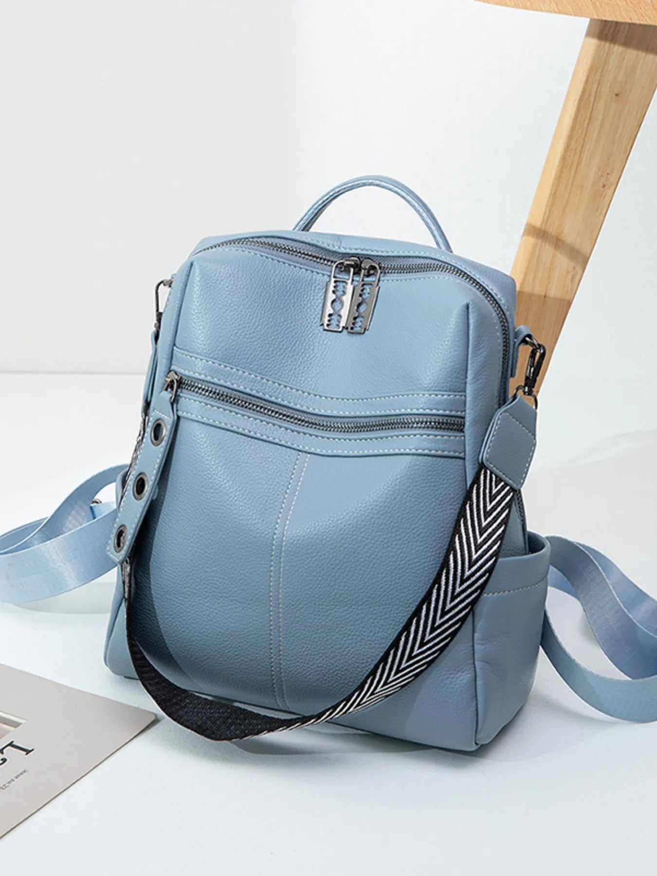 Leather Multi-Compartment Backpack Bag Trendsi