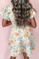 Frill Notched Puff Sleeve Dress nicholesgifts