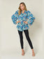 Double Take Full Size Printed Balloon Sleeve Blouse nicholesgifts