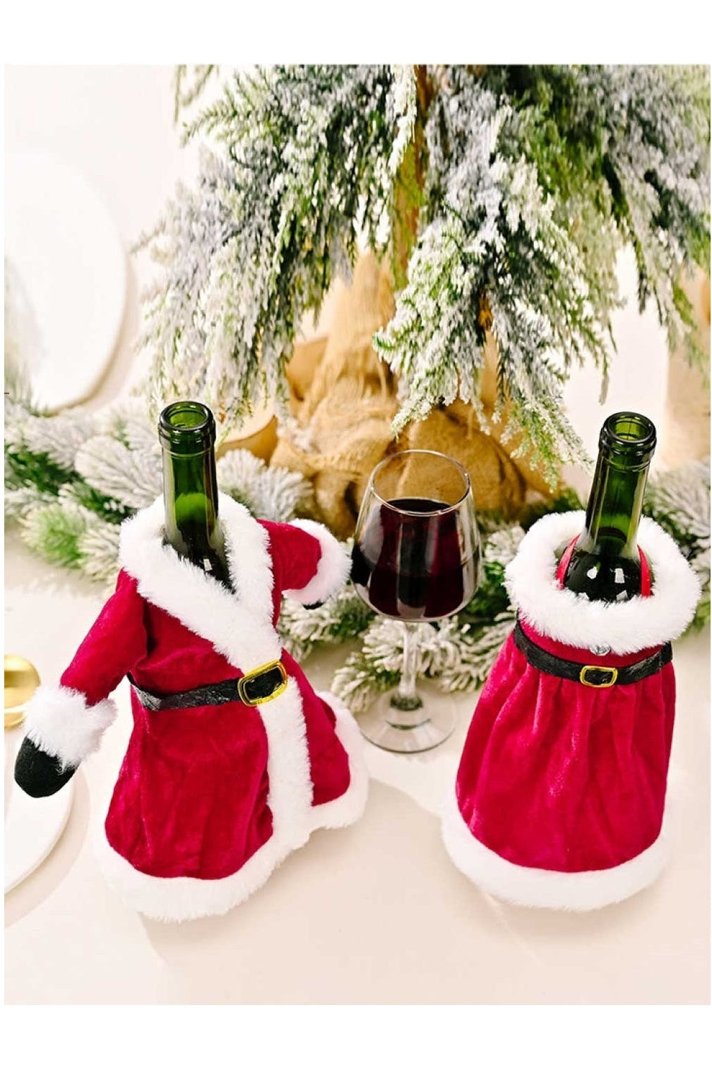 2-Pack Christmas Dress Wine Bottle Covers nicholesgifts