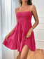 Women Smocked Tiered Sleeveless Mini Summer Dress nicholesgifts