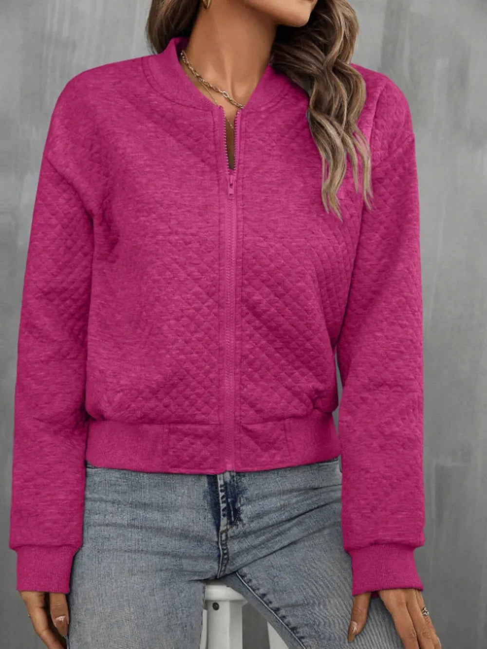 Zip Up Long Sleeve Jacket nicholesgifts