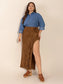 Plus Size Ruffled Slit High Rise Skirt nicholesgifts