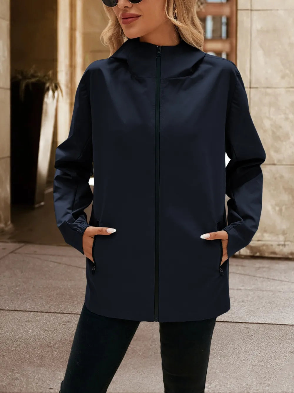 Ivy Lane Pocketed Zip Up Hooded Jacket nicholesgifts