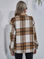 Plaid Button Down Collared Jacket nicholesgifts