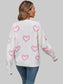 Women Angel Wings Heart Round Neck Dropped Shoulder Long Sleeve Sweater nicholesgifts
