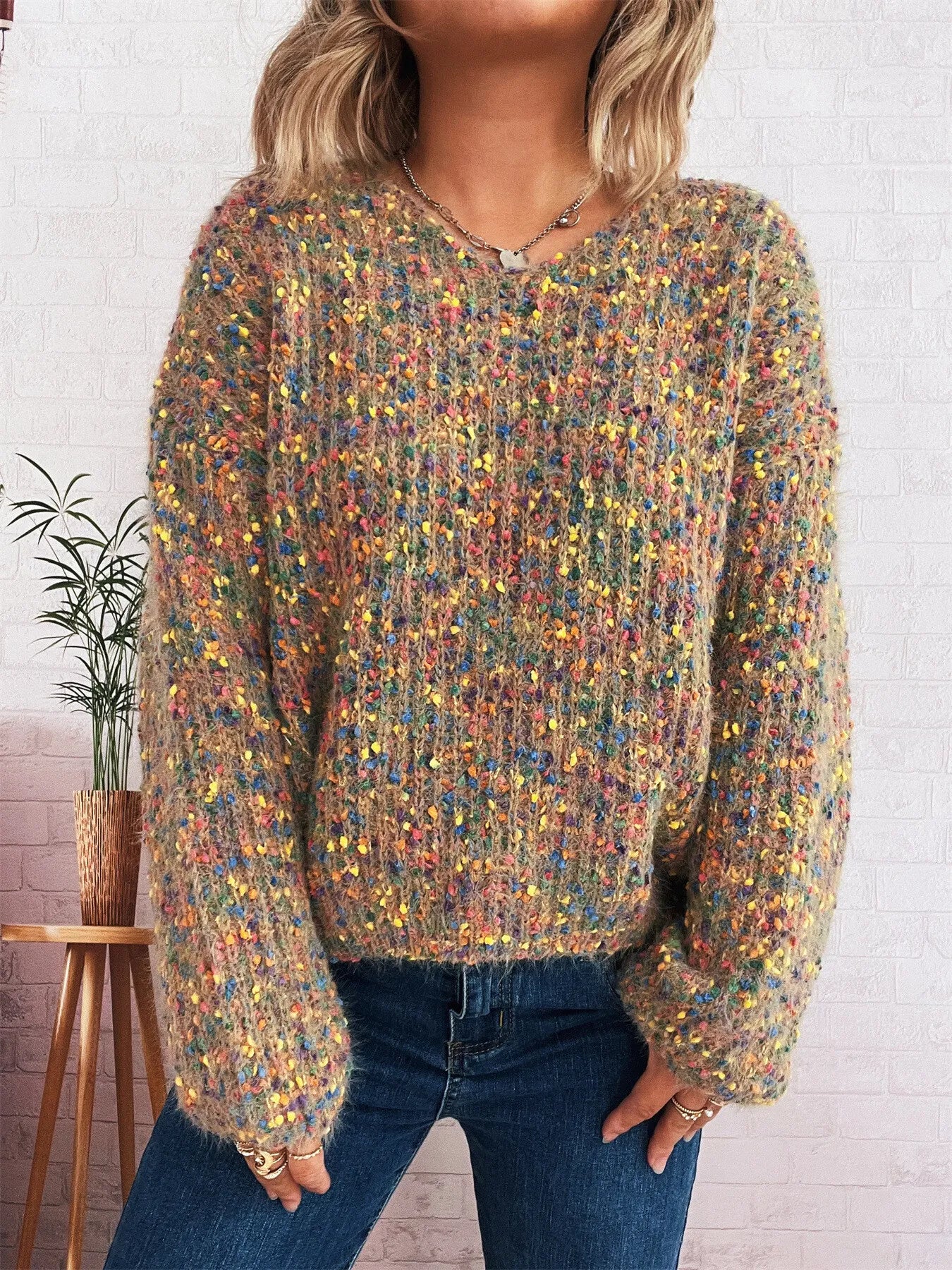 Colorful Long Sleeve Sweater