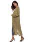 Long Sleeve Open Front Buttoned Cardigan nicholesgifts
