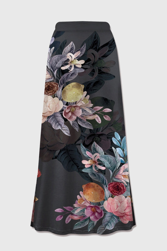 Printed Elastic Waist Midi Skirt NicholesGifts
