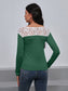 Ivy Lane Lace Trim Long Sleeve Round Neck Tee nicholesgifts