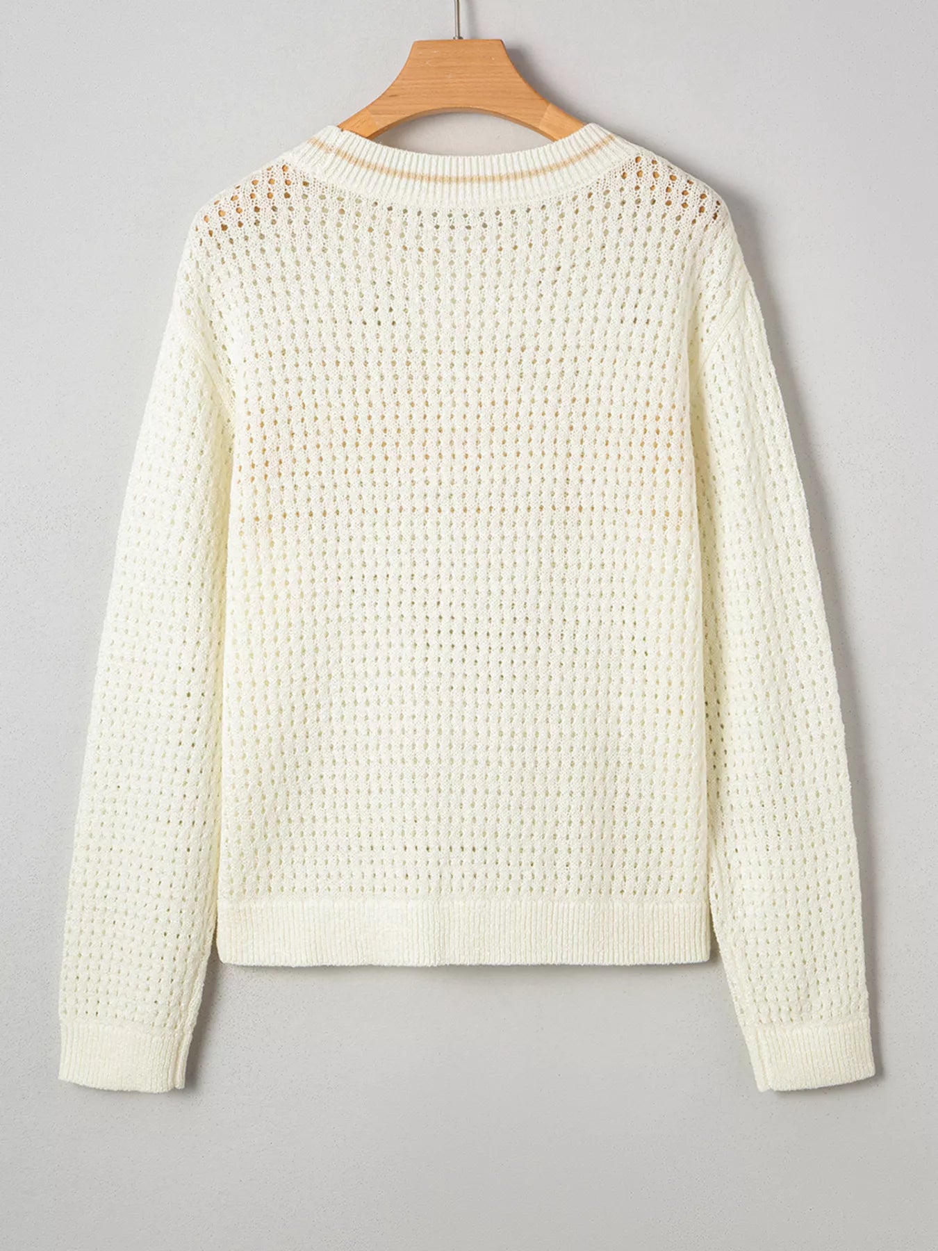 BEACH Hollow Out Knitted Lightweight Dolman Sweater