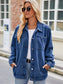 Button Up Denim Jacket with Pockets Trendsi